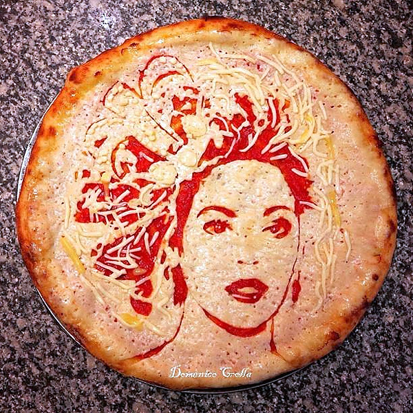 beyonce portrait pizza art