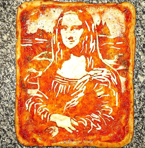 mona lisa pizza art