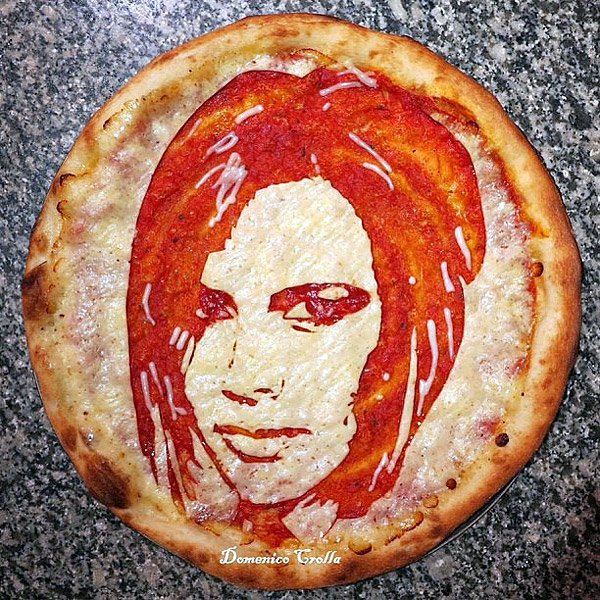 Victoria Beckham pizza portrait