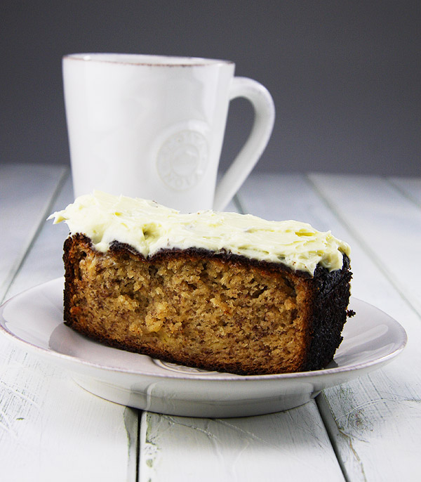 banana cake and coffee