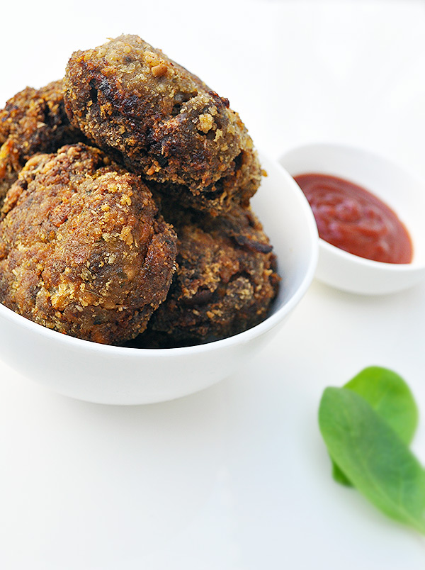 Australian meatballs and ketchup