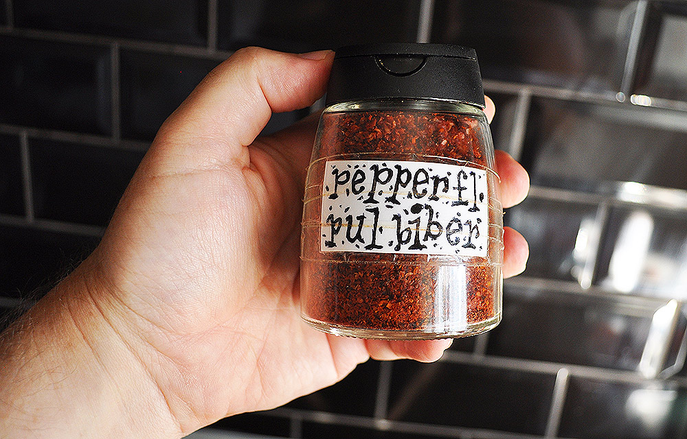 Crushed red pepper jar