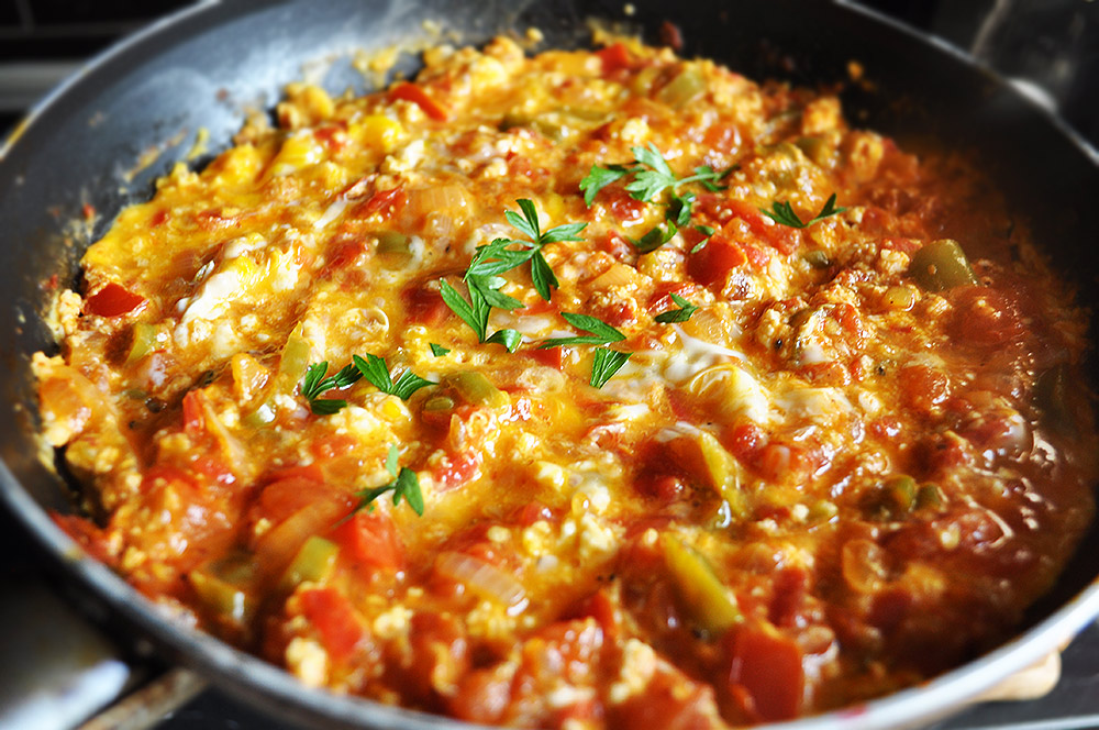 Turkish breakfast menemen